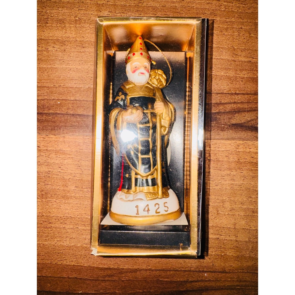 Memories of Santa Collection‎ 1425 St Nicholas Earthenware Ornament Hand Painted